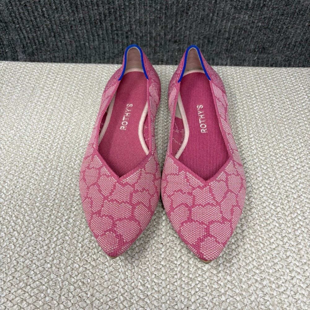 Rothy’s The Point Flats Rose Quartz Unicorn Pink Knit Women’s 10.5 - Picture 1 of 7